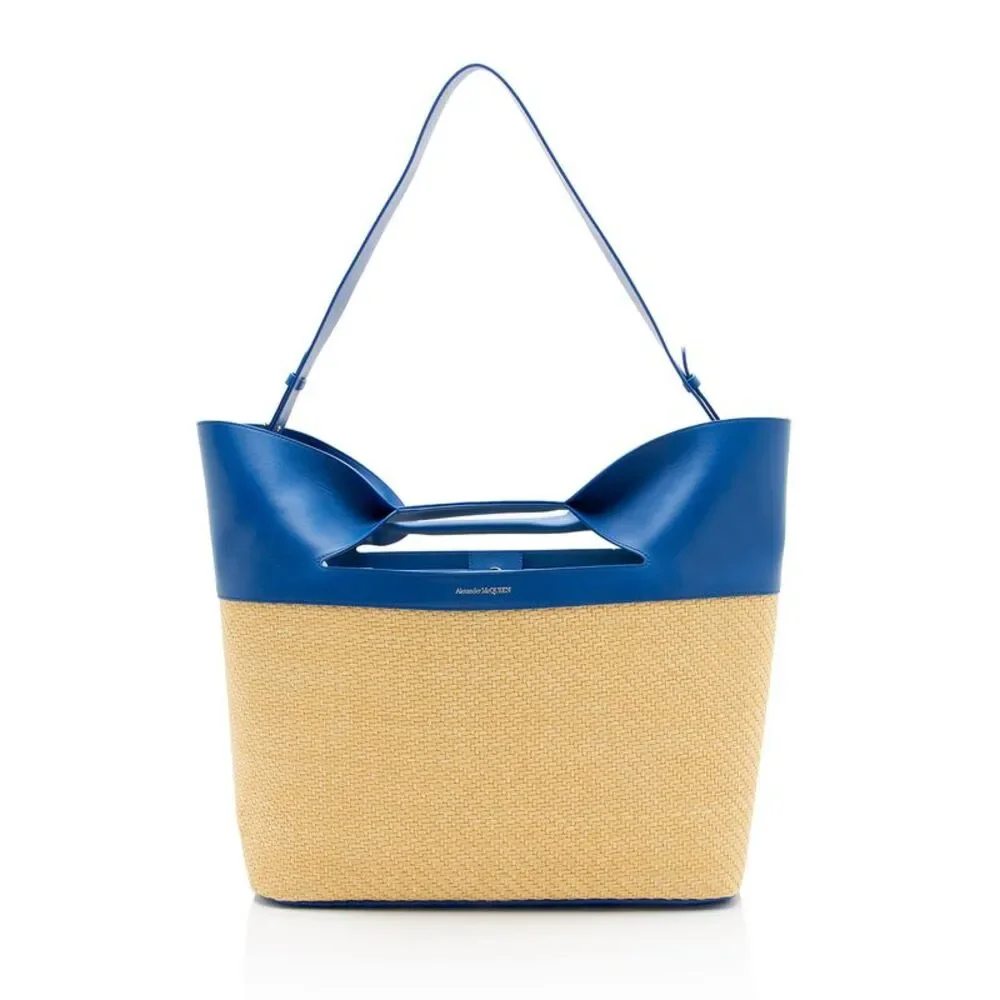 Alexander McQueen Leather Raffia The Bow Tote